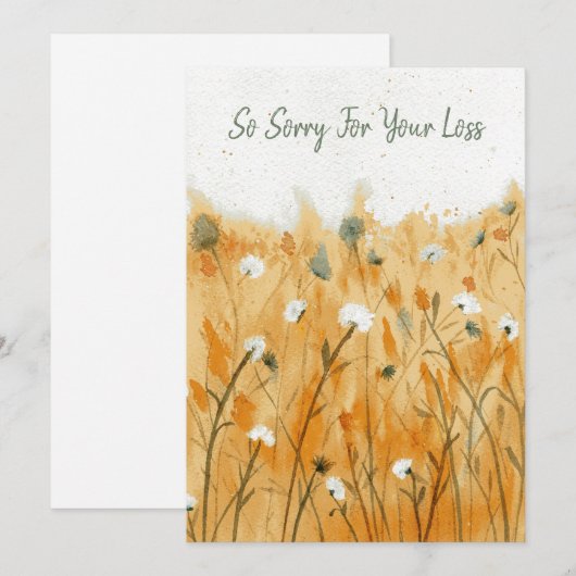 Belle carte de condoléances (Devant / Derrière)