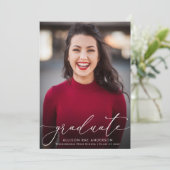 belle carte de faire-part de graduation de script  (Debout devant)