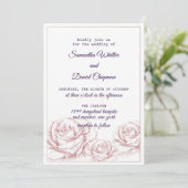 Belle carte de Faire-part de mariage Floral rose (Debout devant)