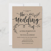 Belle carte de Faire-part de mariage rustique (Devant)