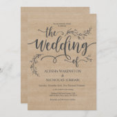 Belle carte de Faire-part de mariage rustique (Devant / Derrière)
