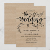 Belle carte de Faire-part de mariage rustique (Devant / Derrière)