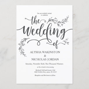 Belle carte de Faire-part de mariage rustique