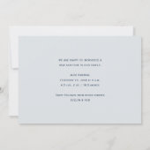 belle carte de faire-part de naissance photo en le (Dos)