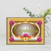 Belle carte de félicitations design floral brun (Debout devant)