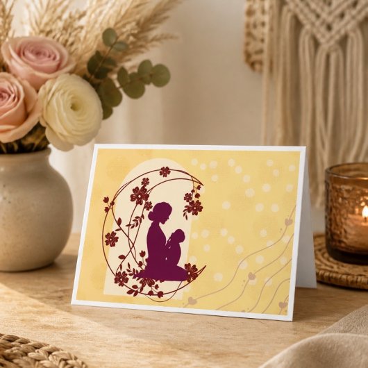 Belle carte de fête des mères Boho (Jaune)