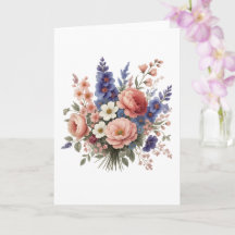 Belle carte de fête des mères florale avec amour