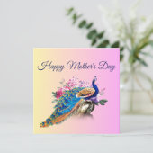 Belle carte de fête des mères Peacock (Debout devant)