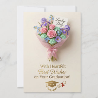 Belle carte de fin d'études florale