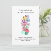 Belle carte de fin d'études florale 5x7 (Debout devant)