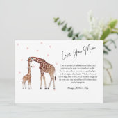 Belle carte de la fête des mères de girafe (Debout devant)