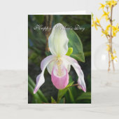 Belle carte de la fête des mères de l'orchidée ros (Fleur jaune)