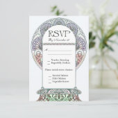 Belle carte de mariage Art Nouveau RSVP (Debout devant)