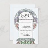Belle carte de mariage Art Nouveau RSVP (Devant / Derrière)