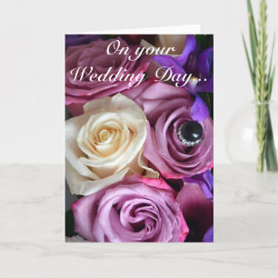 Belle carte de mariage imprimé rose