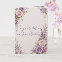 Belle carte de mariage pour la mariée et le marié