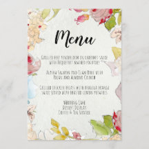 BELLE CARTE DE MENU FLORAL