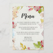 BELLE CARTE DE MENU FLORAL (Devant / Derrière)