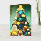 Belle carte de Noël au style Klimt d'aspect riche (Devant)