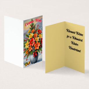 Belle carte de Noël aux fleurs