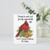 Belle carte de Noël Cardinal Ted Flat (Debout devant)