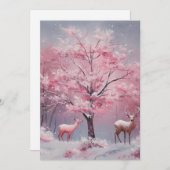 Belle carte de Noël rose Vintage (Devant / Derrière)