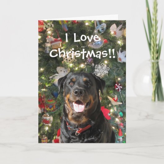 Belle carte de Noël Spirit Rottweiler (Devant)