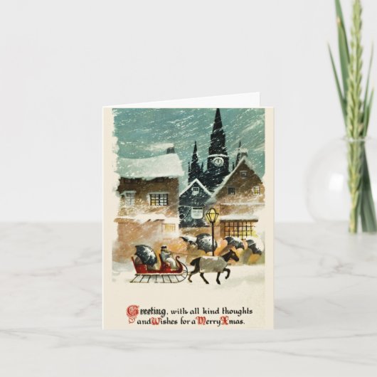 Belle carte de Noël vintage (Devant)