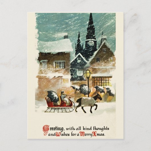 Belle carte de Noël vintage (Devant)