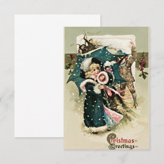 Belle carte de Noël vintage (Devant / Derrière)