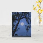 Belle carte de note blanche pour le cheval et la l (Fleur jaune)