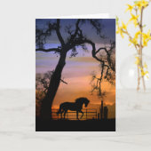 Belle carte de note Cheval (Fleur jaune)