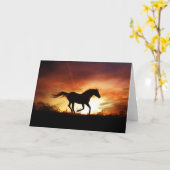 Belle carte de note Cheval de course (Fleur jaune)