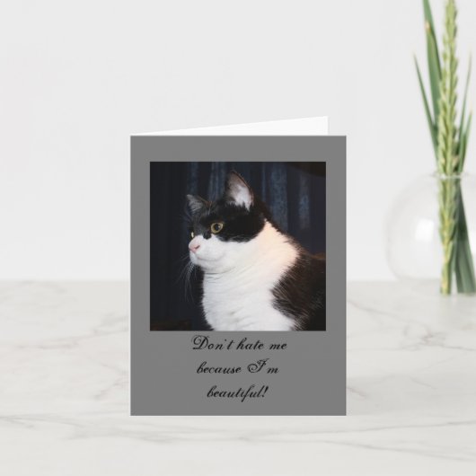 Belle carte de note de chat (Devant)