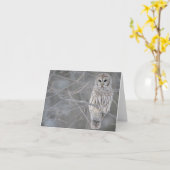 Belle carte de note de hibou (Fleur jaune)