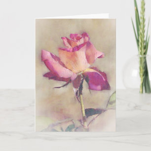 Belle carte de note Rose Rose Bud Art