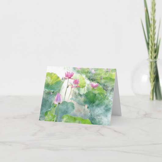 Belle carte de note vierge Lotus d'été (Devant)