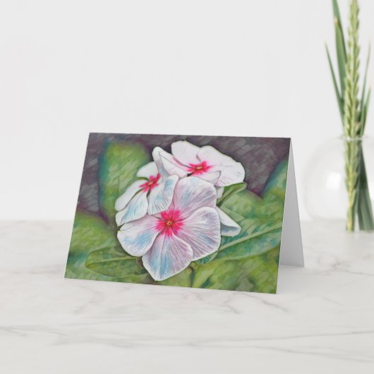 Belle carte de notes d'art aux fleurs roses (Devant)