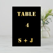 Belle carte de numéro de table de mariage en feuil (Debout devant)
