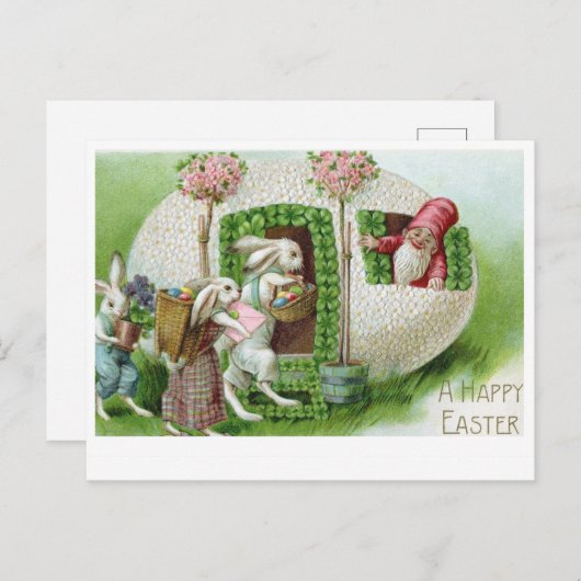 Belle carte de Pâques vintage (Devant / Derrière)