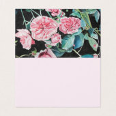 Belle carte de peinture rose rose Rose aquarelle (Inside Unfolded)