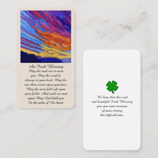 Belle carte de prière commémorative de bénédiction (Devant / Derrière)