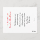 Belle carte de prière de porte (Dos)