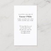 Belle carte de prière verte violet sérénité (Dos)