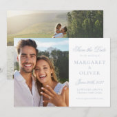 Belle carte de rappel de date de mariage en écritu (Devant / Derrière)