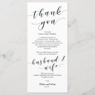 Belle carte de réglage Elegant Merci