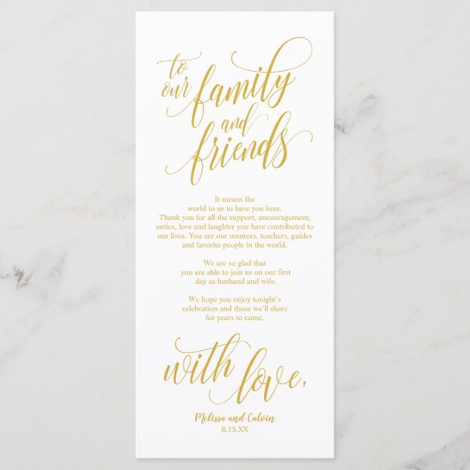 Belle carte de réglage Elegant Merci (Devant)