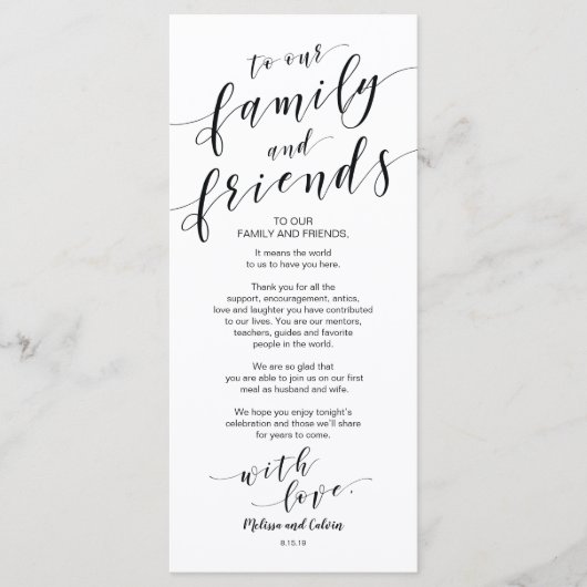 Belle carte de réglage Elegant Merci (Devant)