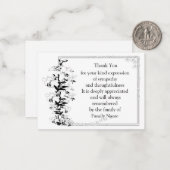 Belle Carte de remerciements à cadre fleuri (Devant/Arrière en situation)