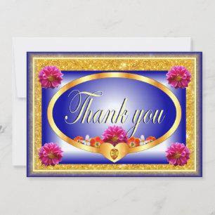 Belle carte de remerciements à fleurs bleues